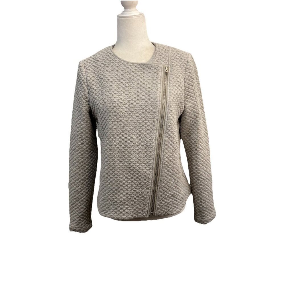 Daniel Rainn Quilted Moto Gray Jacket Full Zip Women Small